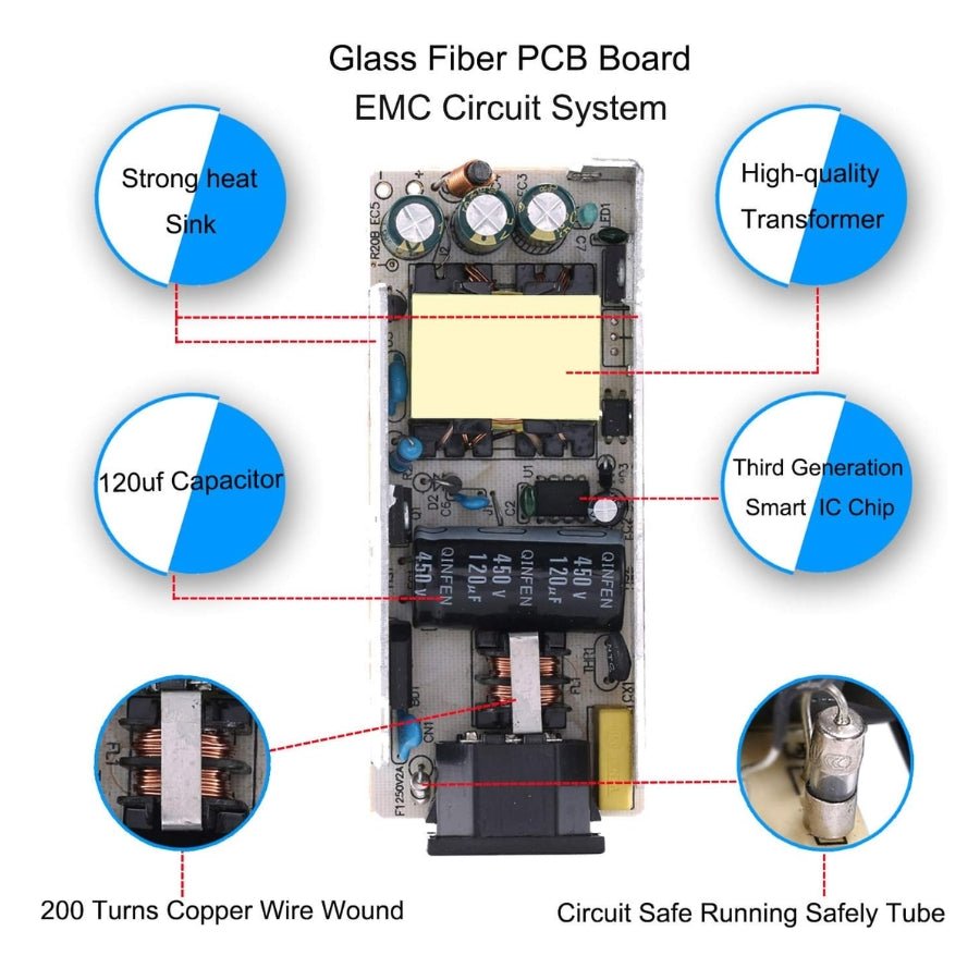 12V DC Power Adapter Supply 6A - AC 100-240V 50/60Hz to DC 12V 6A 72W Converter Transformer Charger, 5.5mm x 2.5mm Plug for LED Strips, CCTV, Router, LCD Monitor