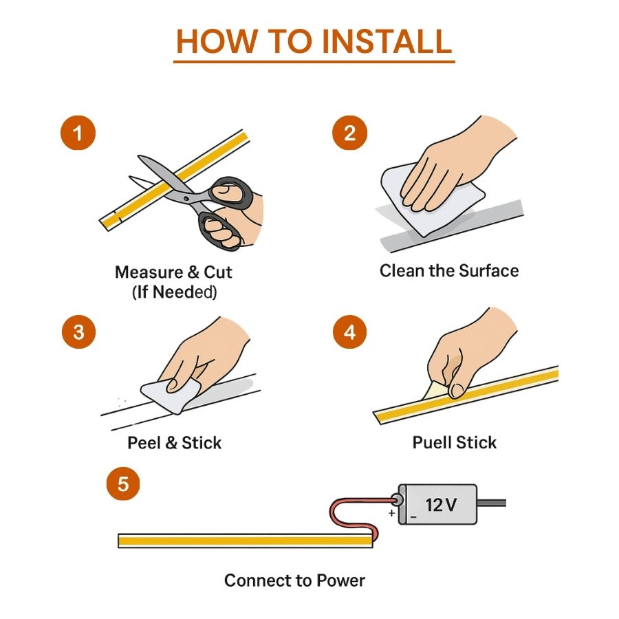 12V COB LED Strip Light RGB 16ft/5m 840 LEDs/m, 65,000 Hour Lifespan, Color Changing, Dot-Free Indoor Tape Light for Gaming Setup, Desk, Mirror, Bed Frame, Accent Walls - Flexible, Cuttable (LED Only, No Power Supply Included) - UL Listed