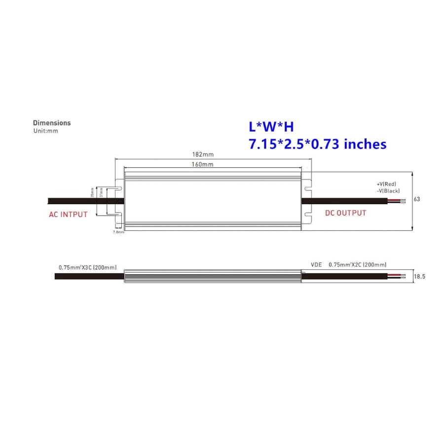 12V LED Driver Power Supply 100W - Waterproof IP67 Outdoor Transformer with Plug, AC 100-264V to DC 12V 8.3A Constant Voltage for LED Strip Lights and Outdoor Lighting