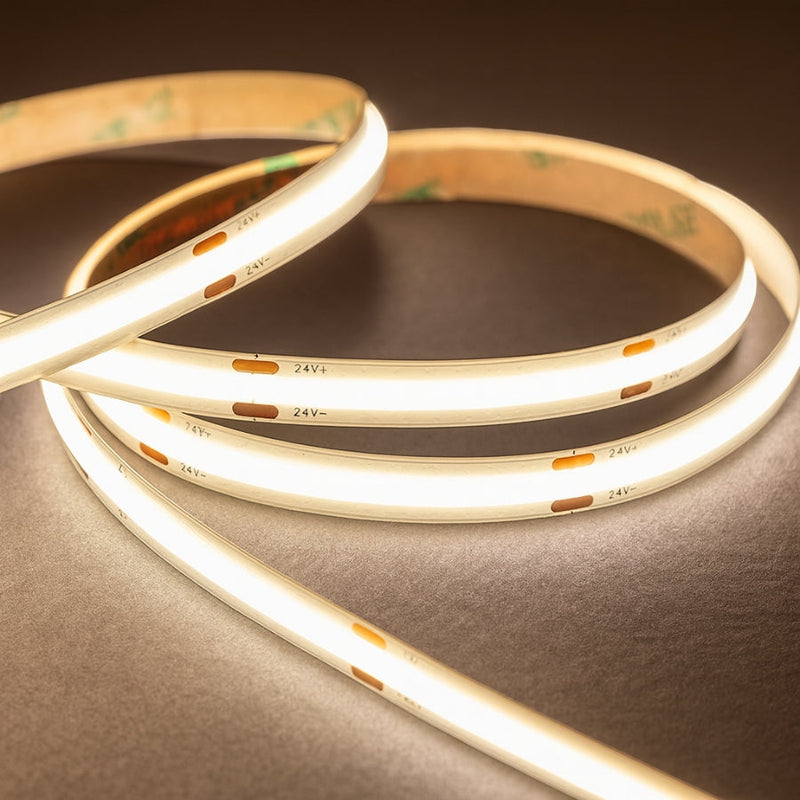 32ft (10m) Waterproof COB LED Strip Light - 24V, High CRI 90+, 146 LEDs/ft Dot-Free Seamless Glow, IP65 Waterproof, Dimmable, UL Listed, 36,000 Hrs, 5-Year Warranty