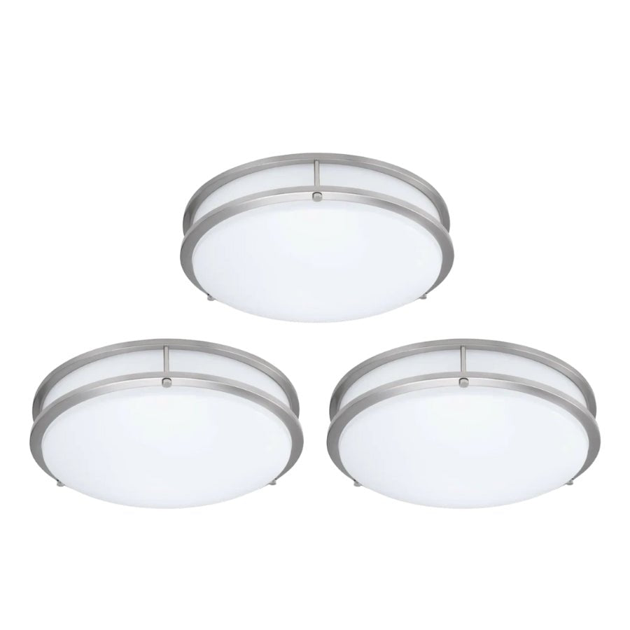 12" Ultra Thin LED Flush Mount Ceiling Light - 24W with 5 Color Temperatures 2700K/3000K/3500K/4000K/5000K – Slim 0.67in Round Surface Mount Fixture – Ideal for Laundry, Closets, Pantries, Hallways & Bathrooms - White Finish