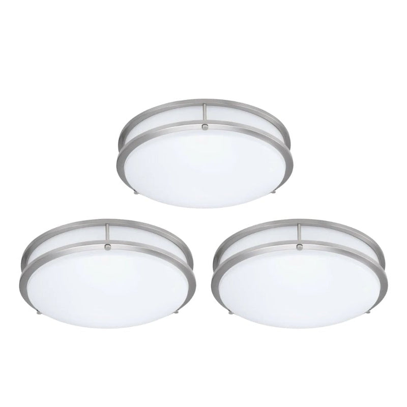 12" Ultra Thin LED Flush Mount Ceiling Light - 24W with 5 Color Temperatures 2700K/3000K/3500K/4000K/5000K – Slim 0.67in Round Surface Mount Fixture – Ideal for Laundry, Closets, Pantries, Hallways & Bathrooms - White Finish