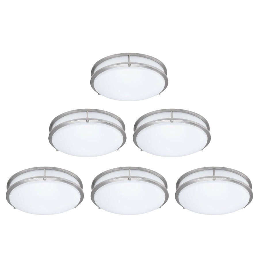 12" Ultra Thin LED Flush Mount Ceiling Light - 24W with 5 Color Temperatures 2700K/3000K/3500K/4000K/5000K – Slim 0.67in Round Surface Mount Fixture – Ideal for Laundry, Closets, Pantries, Hallways & Bathrooms - White Finish