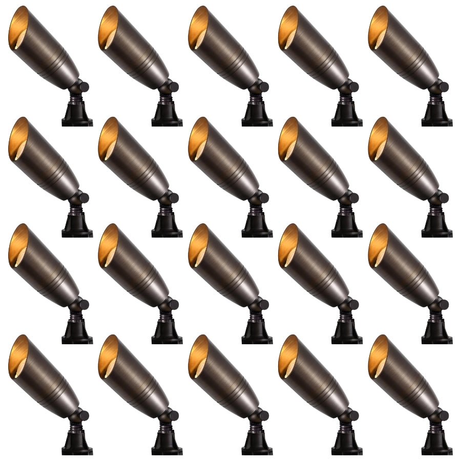 Low Voltage Landscape Spotlights – Brass LED Outdoor Lighting, 12V Waterproof Wired Fixtures for Garden, Yard, Tree, or House Without MR16 Bulb