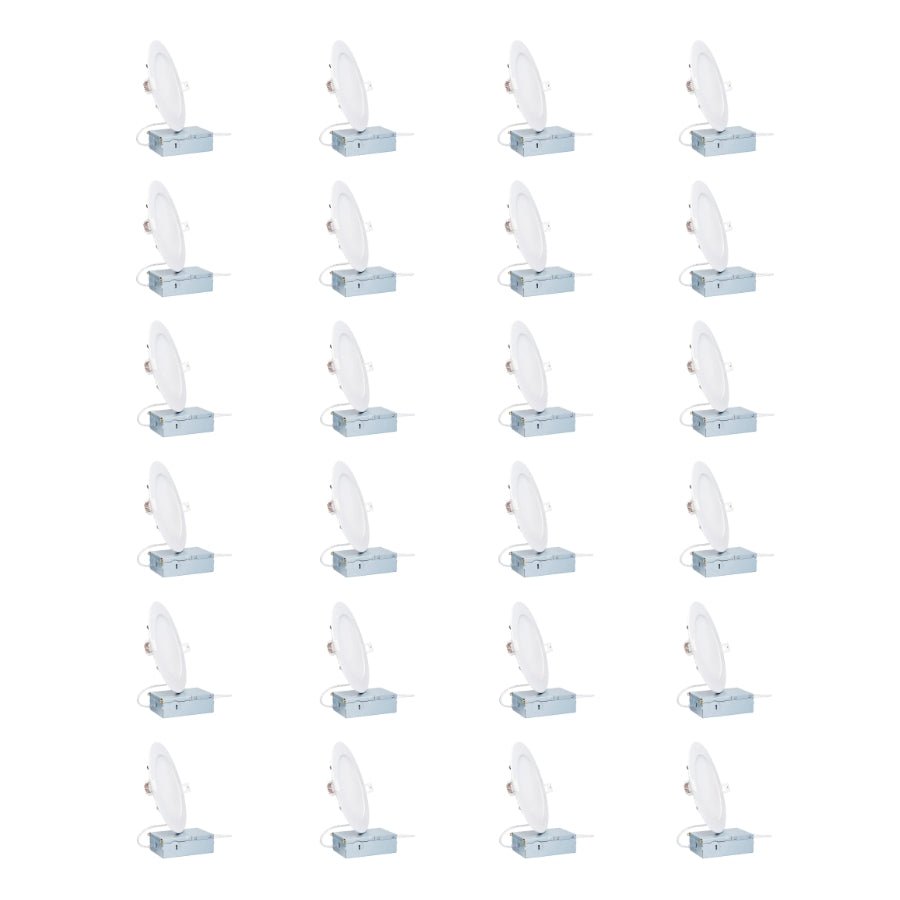 6 Inch 5CCT Ultra-Thin LED Recessed Ceiling Light with Junction Box, 12W Dimmable Slim Wafer Downlight, 2700K-5000K, IC Rated, ETL