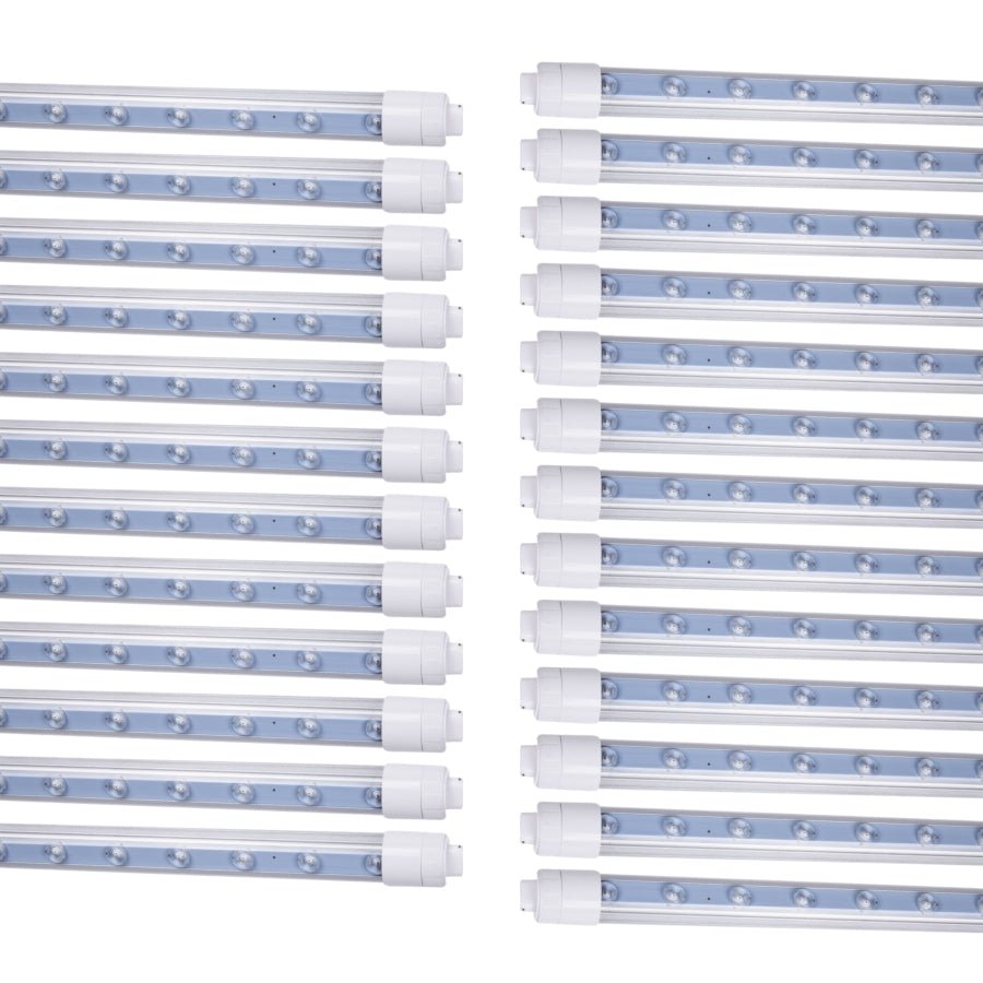 4ft LED Shop Lights, 28W T8 Double-Sided Tube, 6500K Cool White, R17D Rotatable Base, Ballast Bypass – Ideal for Commercial Signs and Indoor Lighting