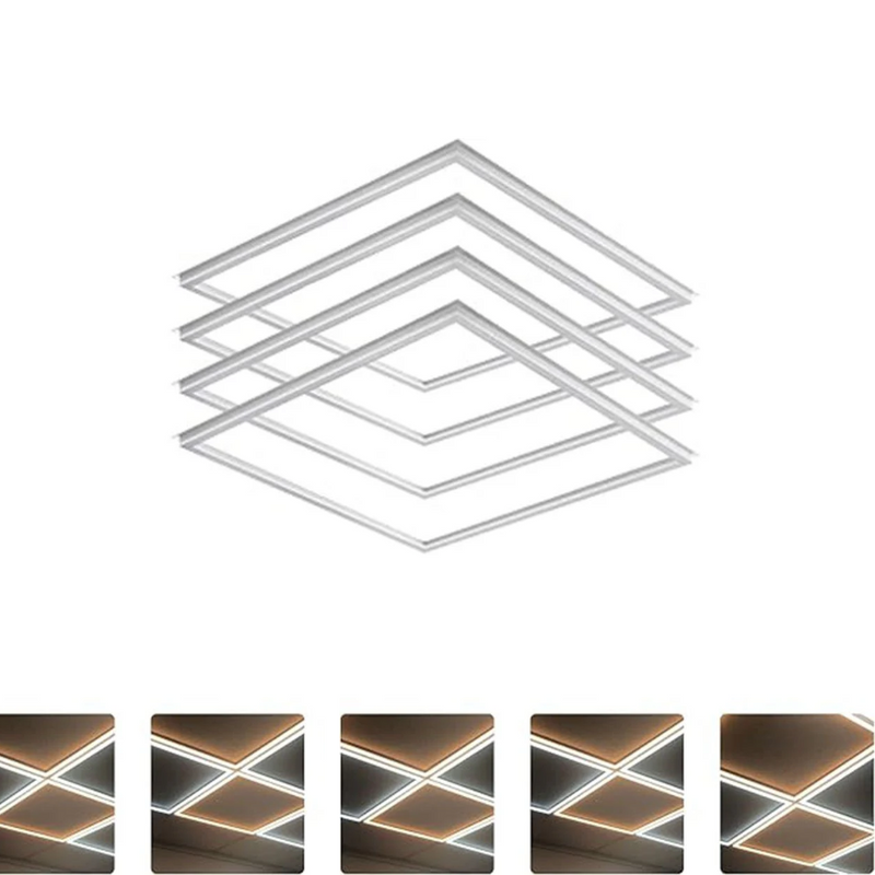 2x2 FT Edge-Lit Frame and T-grid LED Panel Lights,5CCT Selectable 3000K-6500K, 2600/3900/5200LM,20W/30W/40W Switch, Grid Drop Ceiling Lights,0-10V Dimmable,Damp Rated,100-277V,ETL Listed DLC Premium