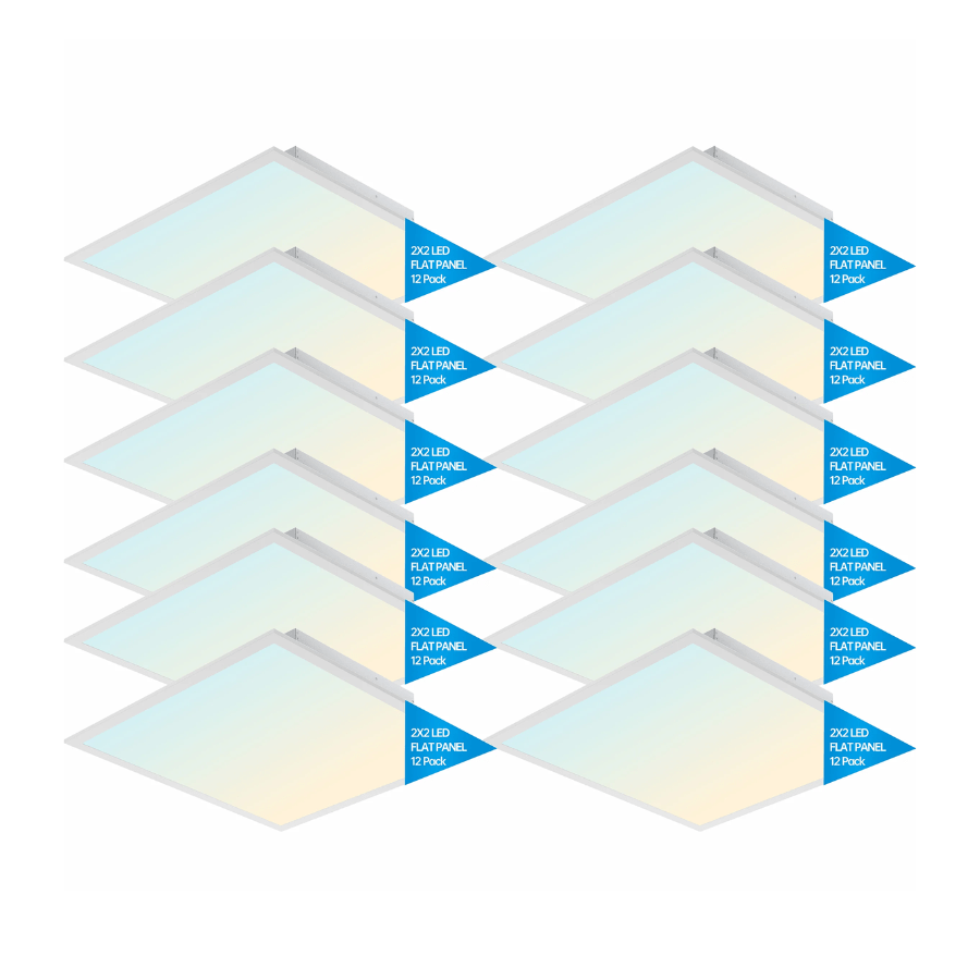 2x2 LED Flat Panel Light, 20W-40W Selectable, 5CCT 3000K-6500K, Dimmable Drop Ceiling Lights, 2500-5000 Lumens, ETL DLC Listed
