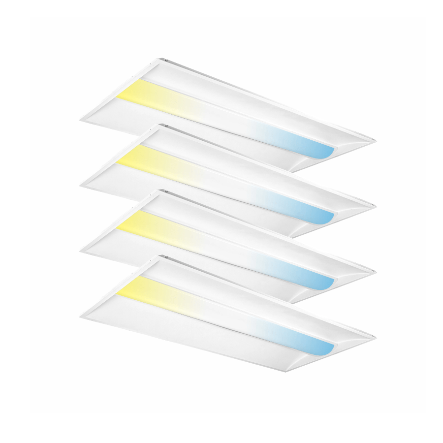 2x4 LED Troffer Lights - Architecturally Designed 3D Light Panels, 30W/40W/50W/60W/72W Selectable, 3000K/3500K/4000K/5000K/6500K CCT, 3750-9000LM, 0-10V Dim, DLC Premium, Damp Rated, 100-277V, Commercial Ceiling Lights