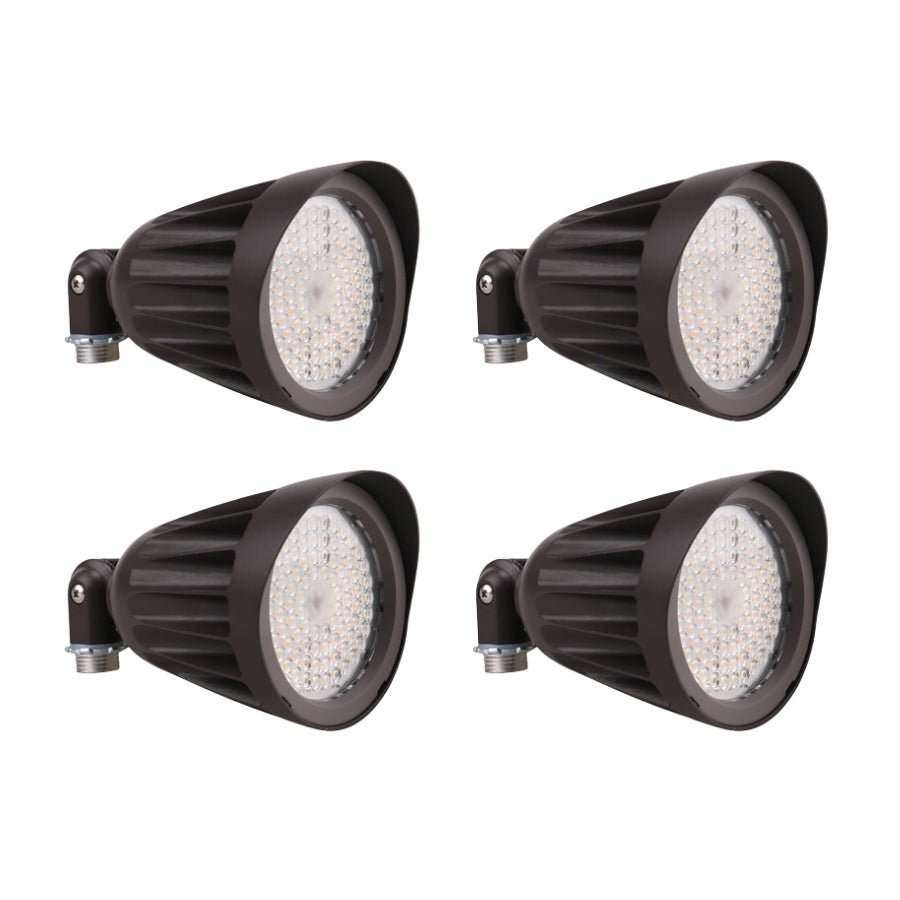 LED Flood Light 25W/20W/13W Bullet, 3CCT Switchable, 3375 Lumens, Knuckle Mount, 120-277V Dimmable IP65 Outdoor Commercial Lighting, Photocell, UL cUL