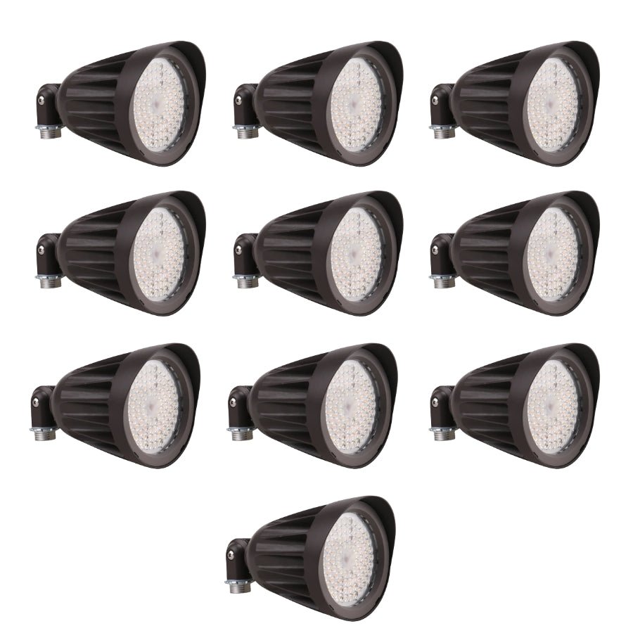 LED Flood Light 25W/20W/13W Bullet, 3CCT Switchable, 3375 Lumens, Knuckle Mount, 120-277V Dimmable IP65 Outdoor Commercial Lighting, Photocell, UL cUL