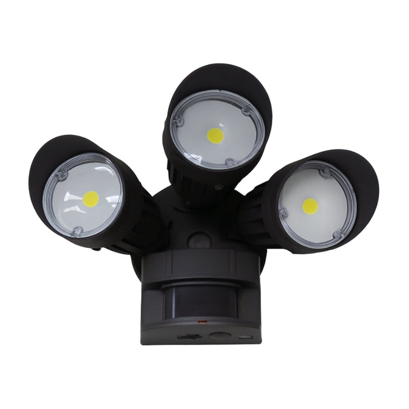 30W LED Motion Security Light, Triple Heads, 5000K Daylight, Motion Activated Outdoor Floodlight, IP65 Waterproof, UL DLC Listed