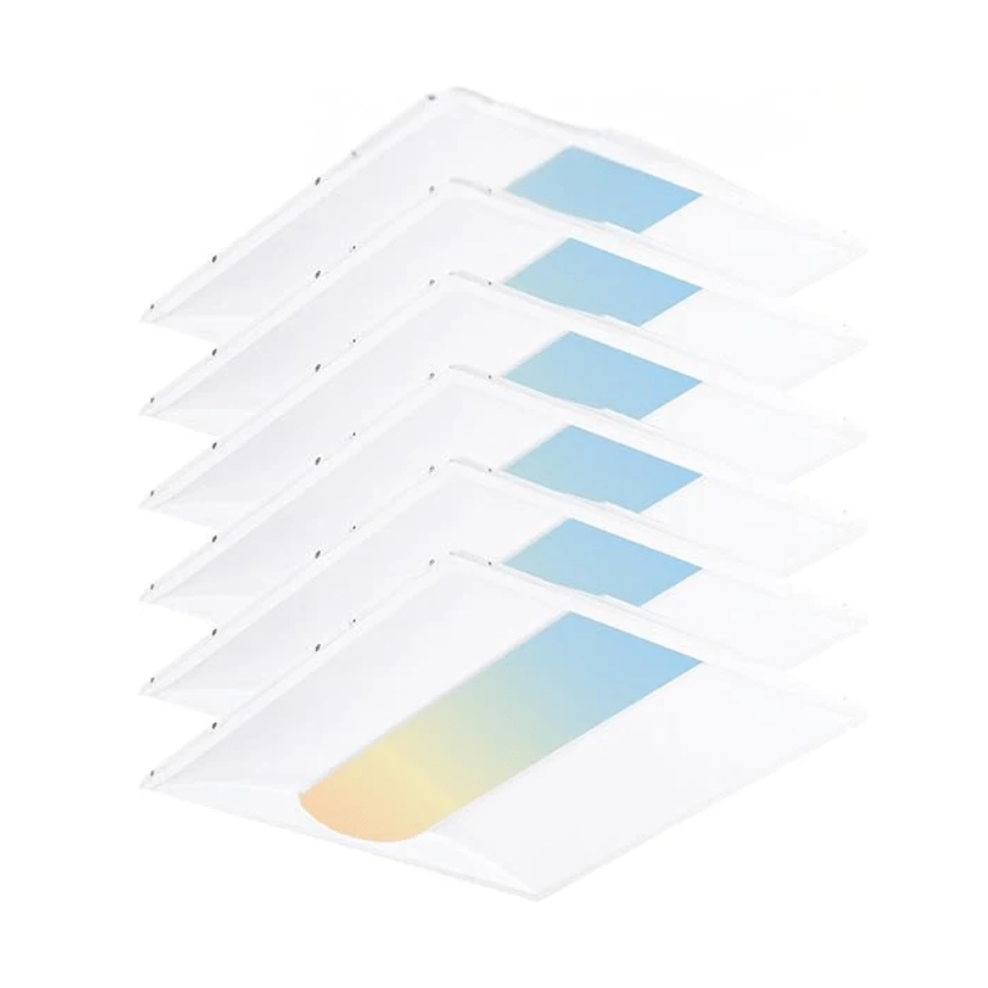 2x2 Troffer Lights LED Flat Panel With Emergency Backup, 40W Center Basket, 3000K/4000K/5000K CCT, 0-10V Dimmable, 100-277V, 5200 Lumens, ETL Listed – Drop Ceiling Light Fixtures