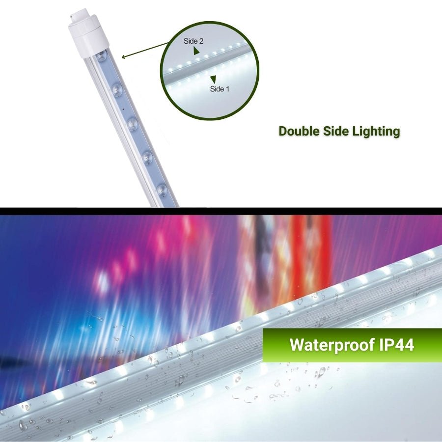 6FT LED Shop Light, 40W Tube Light Bulb, 6500K Cool White, R17D Double-Sided, 360° Rotatable Base, Ballast Bypass – Ideal for Shop/Sign Lighting
