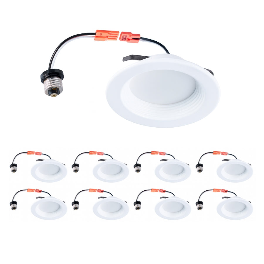 4" LED Recessed Retrofit Downlight, 10W (75W Equivalent), 650 Lumens, Dimmable, 90+ CRI, ETL & Energy Star Listed