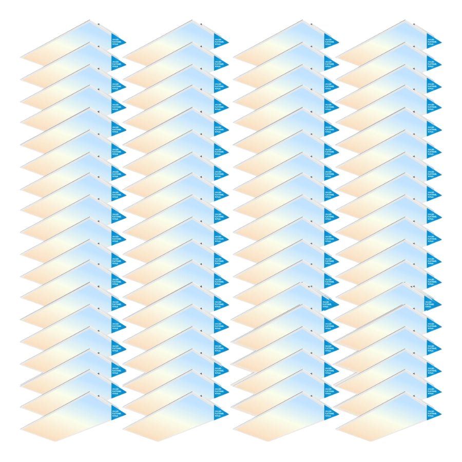 2x4 LED Flat Panel Troffer Lights, 5CCT 3000K-6500K, 30W-72W Dimmable, 3750-9000Lumens, Recessed Drop Ceiling Light Fixture For Office, ETL DLC, 120-277V