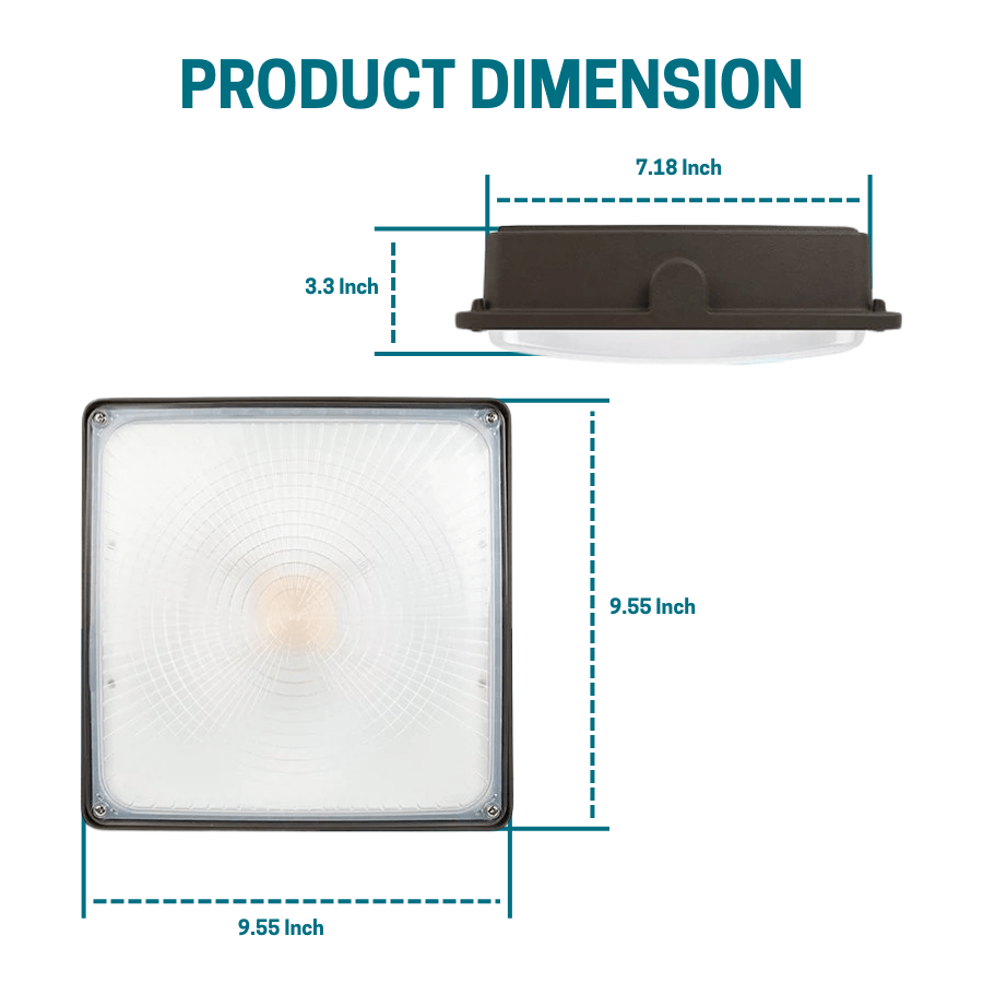 75W LED Canopy Light Outdoor, Super Bright 5000K Daylight 9750LM IP65 Waterproof Outdoor Carport Ceiling Light, AC120-277V for Commercial Canopy Lights, Gas Station, Garage, Shop Lighting