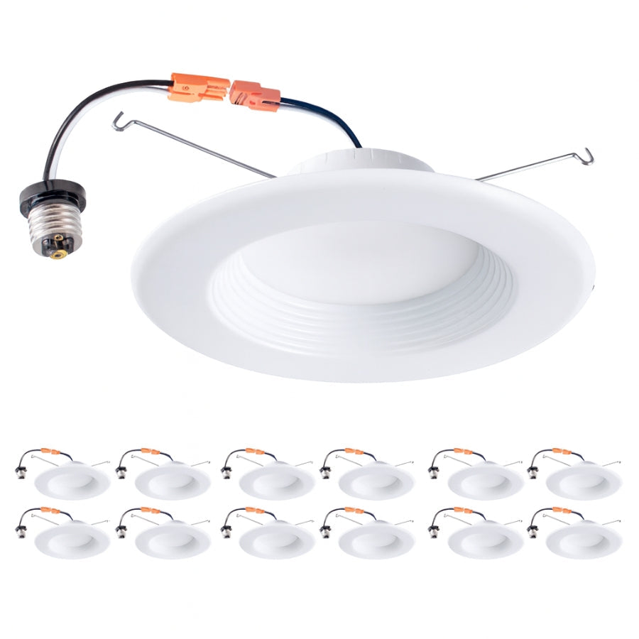 6" LED Retrofit Recessed Downlight, 15W (120W Equivalent), 1100 Lumens, 5CCT Selectable (2700K/3000K/3500K/4000K/5000K), Dimmable, ETL & Energy Star Listed