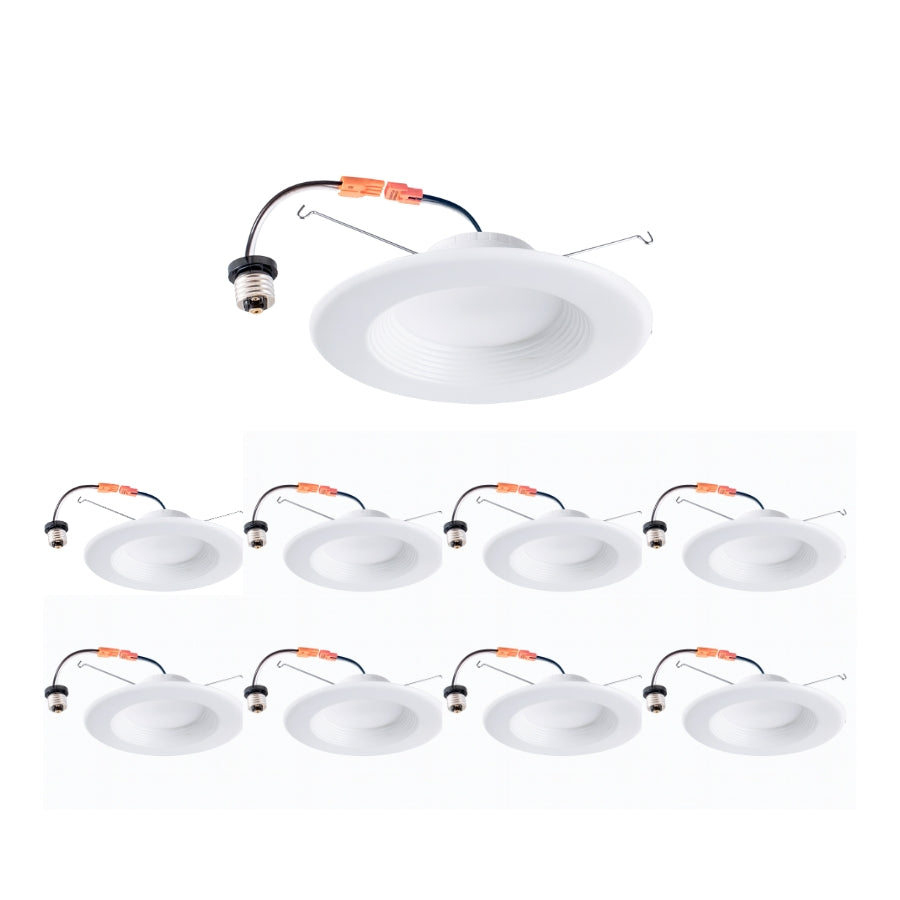 6" LED Retrofit Recessed Downlight, 15W (120W Equivalent), 1100 Lumens, 5CCT Selectable (2700K/3000K/3500K/4000K/5000K), Dimmable, ETL & Energy Star Listed