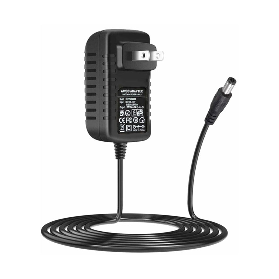 Battery Charger Power Supply - 12V 2A AC to DC Adapter, 24W Power Converter, AC110V to DC12V Transformer with 8 DC Plug Tips - Compatible with 12V 500mA to 2000mA Devices