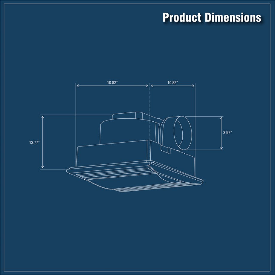 10" X 10" Exhaust Fan With LED Light, 100 CFM - Stream Model