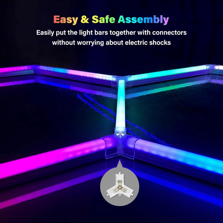 Hexagon Garage Lights RGB – Honeycomb Light With 358 Color Modes, Hex Grid LED Ceiling Lighting, Remote & Smart App Control, IP54 LED Lights For Garage, Gym, Gaming Room, Bar, Party, Hexagon Wall Lights – 24 Pieces