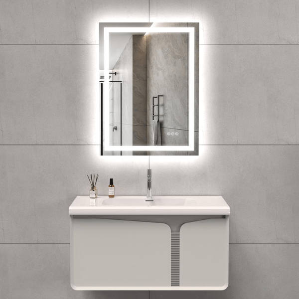 LED Bathroom Mirror Lights 24x36 Inch Front Lighted Vanity Mirror, Wall Mounted Anti-Fog Dimmable LED Makeup Mirror, IP54 3K-6K Warm/Natural/Daylight, Tempered Glass (Horizontal/Vertical) UL Listed