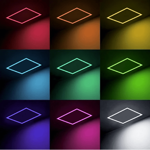 LED Drop Ceiling Lights – 2x4 FT RGB Multicolor Smart Drop Ceiling Light Fixtures, 60W 6600lm, App & Remote Control, Alexa & Google Compatible (6 Pack)