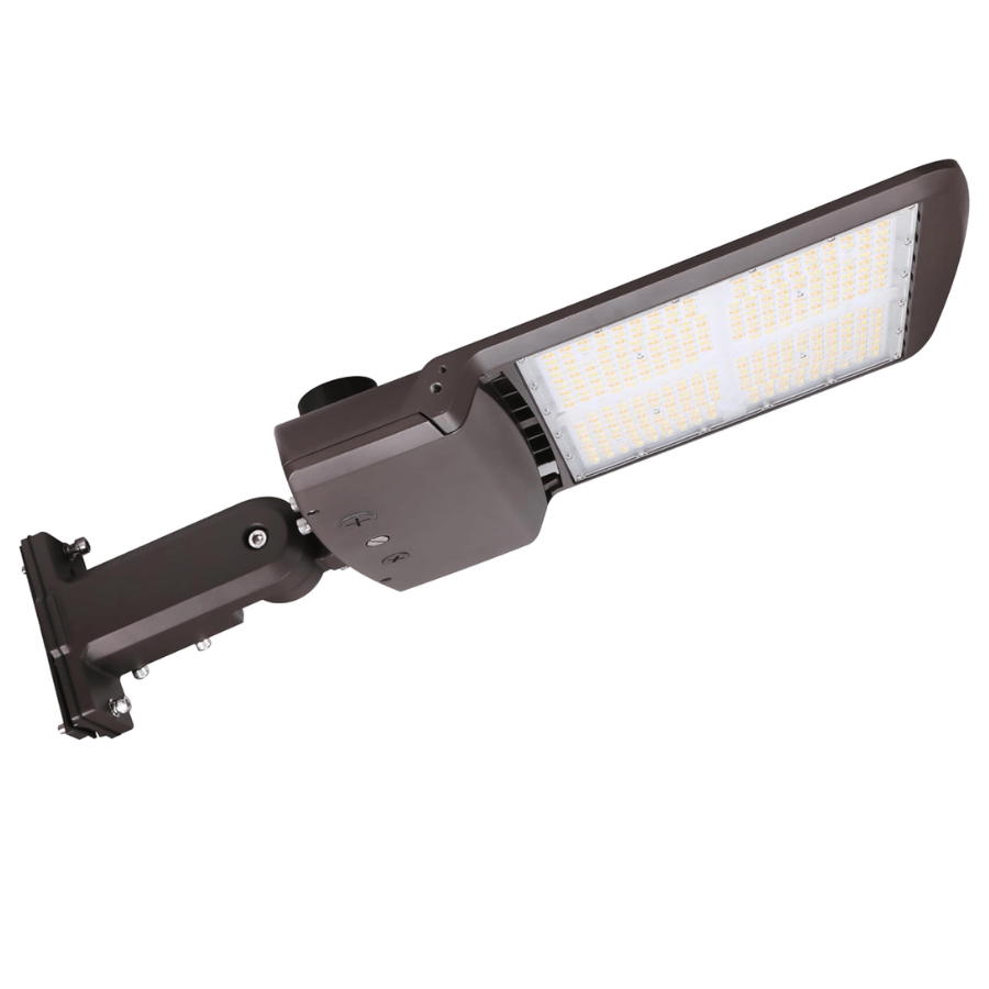 300W/240W/200W LED Parking Lot Lights, Power & CCT Selectable 3000K/4000K/5000K, 45000 Lumens, AC277–480V Shoebox Area Light, IP65 Waterproof, Universal Bracket, UL/DLC Listed
