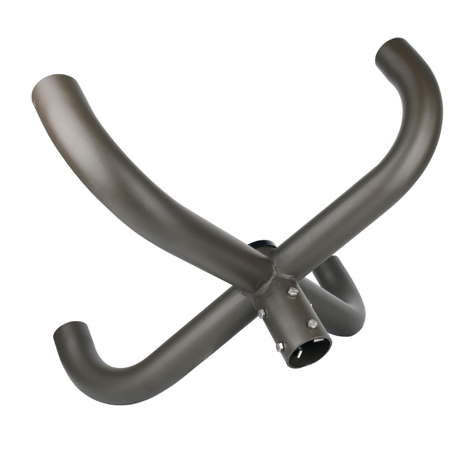 90 Degrees Bullhorn Tenon with 4 Arms Adapter 4 Light fixtures with 2 3/8inch Round Pole, Slip Fitter, Brown Color, Mouting Bracket LED Parking lot Lights, Outdoor LED Shoebox Pole Lights