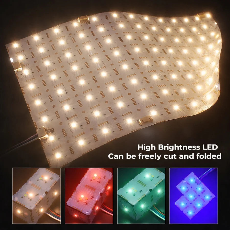 4-Pack RGBW LED Backlight Sheet, 24V Flexible Cuttable LED Panel, 45W per Sheet, High-Brightness Soft LED Sheet for Translucent Countertops, Marble, Quartz & Onyx, Indoor Under-Counter Lighting (19 x 9.5 in Each)