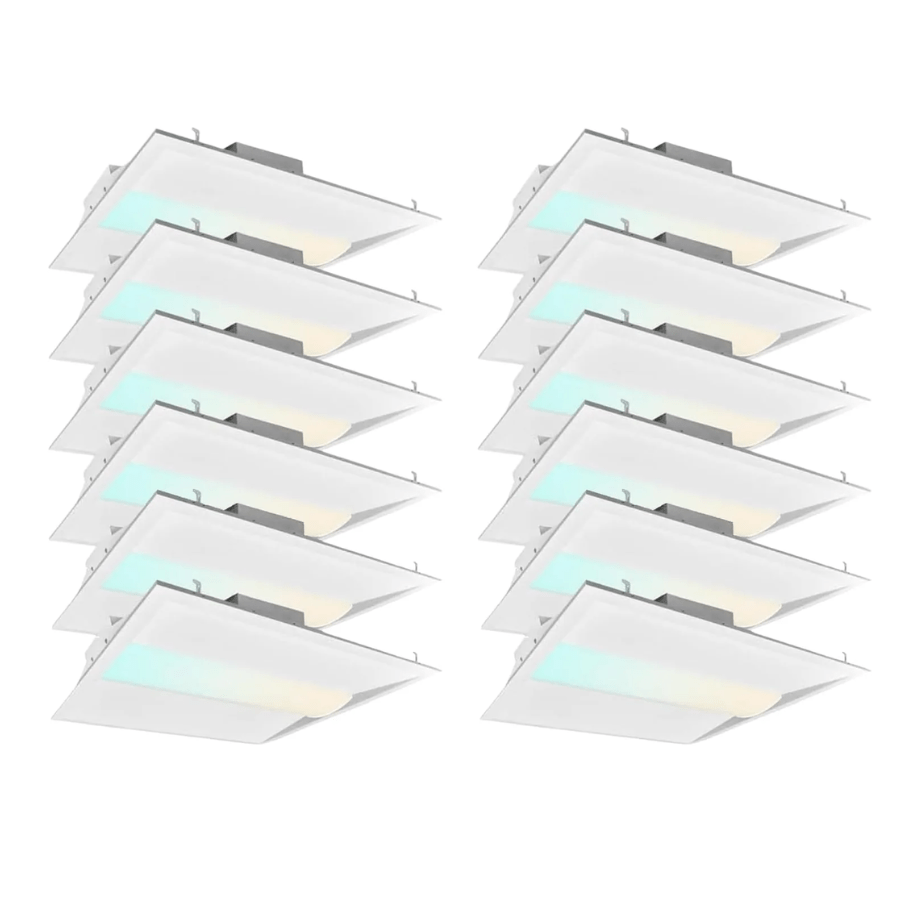 Troffer Lights – 2x2 LED Panel Light, Center Basket 20/25/30/35/40W, 5CCT Dimmable Drop Ceiling Fixture, 100-277V, DLC Premium Rated