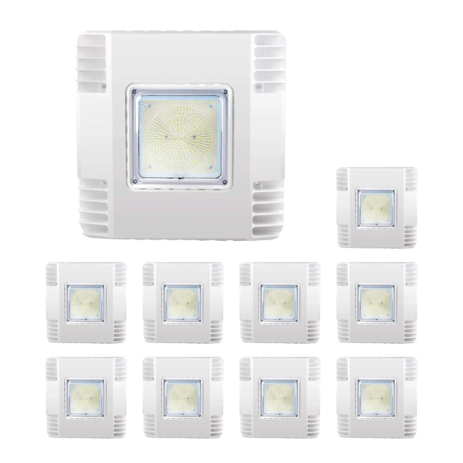 150W LED Canopy Lights for Gas Station, Ultra Bright 19500lm, 5700K Outdoor Ceiling Light, Recessed Surface Mount, IP65 Waterproof, UL/DLC Listed, 100-277V Commercial Garage Lighting