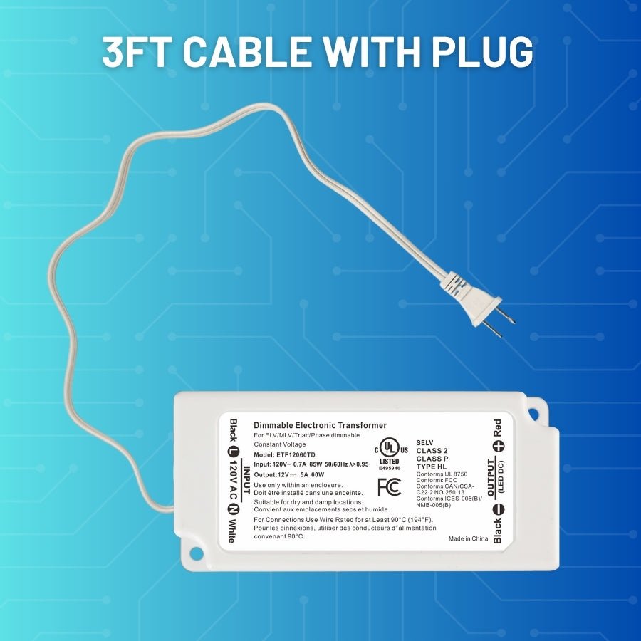 96W 24V Dimmable LED Driver - UL Listed Class 2 Power Supply, 120V AC to 24V DC Transformer, Triac/ELV Dimmable, Short Circuit & Overload Protection, for LED Strip Lights, Low Voltage Lighting