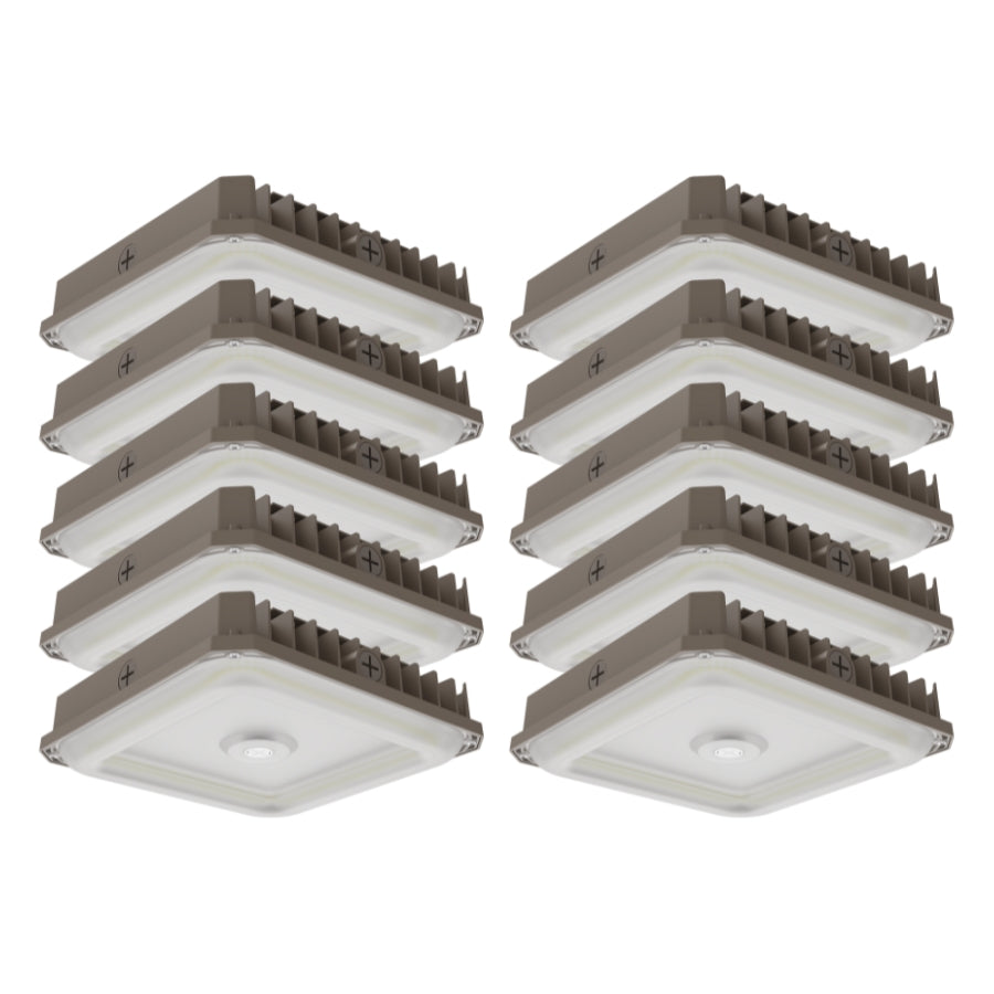 Garage Canopy Light, 40W/60W/80W Selectable Wattage, 3CCT 3500K/4000K/5000K, Dimmable LED Fixture, IP65 Waterproof, UL DLC Listed