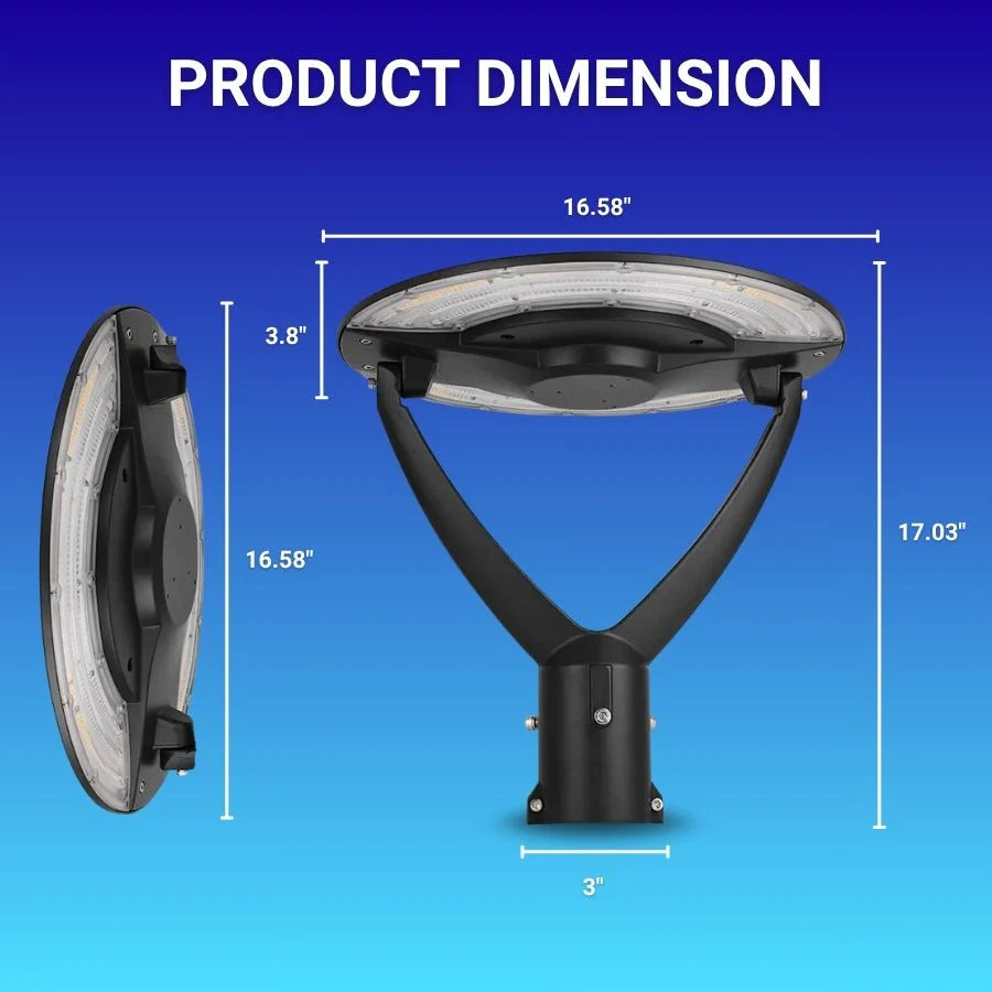 Outdoor Post Light Fixtures 60W/80W/100W
LED Parking Lot Area Lighting Plaza Lighting
Garden Lighting Type IV Distribution
3000K/4000K/5000K AC100-277V Matt
Black ETL DLC