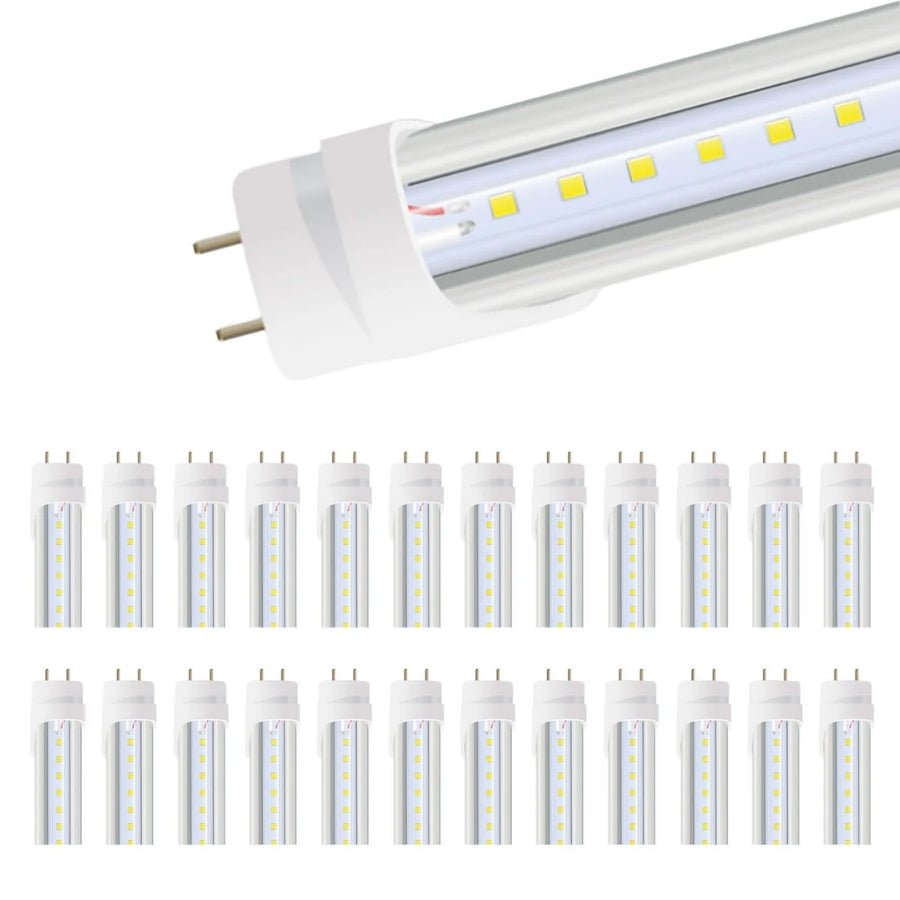 LED Tube Light Fixture, 3FT, 15W, Type A+B, 5000K, 140LM/W, 0-10V Dimmable, Single-End, Clear Cover, G13 Base, 100-277V AC, Aluminum/PC, Safety Fuses, ETL Certified