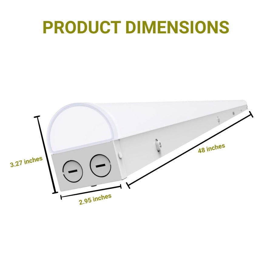 4FT LED Linear Strip Light - Wattage Adjustable 30W/40W/50W, Color Tunable 3500K/4000K/5000K, Dimmable, Commercial Lighting, Ceiling Light Fixture