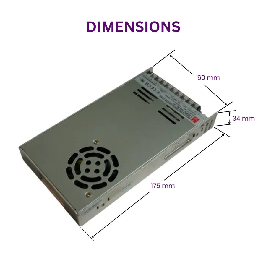 Switchable Power Supply - LED LRS-350-12 12V 29A 350W for LED Light Strips, 3D Printers, CCTV & More - Efficient LED Light Power Supply
