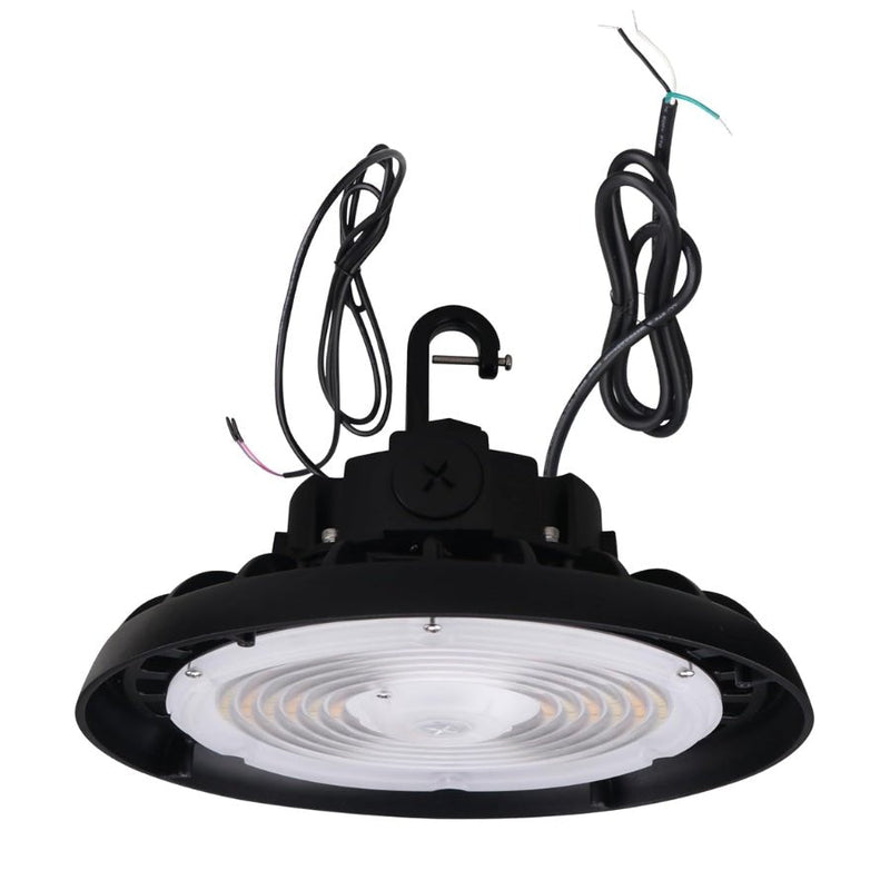 150W/120W/100W UFO LED High Bay Light, 24000Lumens, 3 Colors 4K 5K 5.7K, 6FT Hardwire & Dimmable Cables with G1/2 Hook, IP65, 120-277V, UL DLC Certified - Warehouse Gym Factory Commercial Lighting