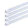 T8 8FT LED Tube Light, 8 Foot T8 V Shaped Single Pin FA8 Base, Ballast Bypass 270° 50W 6750LM, 6500K Cool White, Clear PC Cover (Replace 150W LED Flourescent Bulbs) Dual-Ended Power AC100-277V