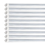 LED Shop Light, 90W 11700LM 6500K, 8FT V Shaped Integrated Fixture, T8 Tube Light, Cool White, Clear Cover, Higher Brightness, LED Shop Lights for Garage Warehouse Workshop 10 Pack