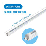 LED Shop Light, 50W 6500LM 6500K, 4FT 270° Angel 4 Row LEDs V Shaped Integrated Fixture, T8 Tube Light, Cool White, Clear Cover, Higher Brightness, LED Shop Lights For Garage Warehouse Workshop