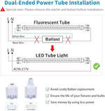 T8 8FT LED Tube Light, 8 Foot T8 V Shaped Single Pin FA8 Base, Ballast Bypass 270° 50W 6750LM, 6500K Cool White, Clear PC Cover (Replace 150W LED Flourescent Bulbs) Dual-Ended Power AC100-277V