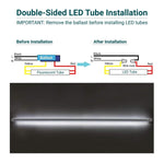 10ft LED Tube Lights, 55W T8 Double-Sided, 6500K Cool White, R17D Rotatable Base, Waterproof Design, Ballast Bypass – Ideal for Bus Stops, Shopping Marts, and Hotels