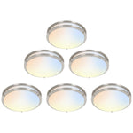 12 inch Dimmable LED Flush Mount Ceiling Light Fixture, Brushed Nickel, 16W, 1350LM, 2.7K/3.5K/4K/5K/6.5K Adjustbale, 120deg Light Angle, CRI80, Ceiling Lamp for Bedroom, Kitchen, Office, ETL Listed