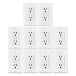 15 Amp GFCI Outlet, Non-Tamper Resistant Decor Receptacle With LED Indicator, Ground Fault Circuit Interrupter, Wallplate Included, ETL Listed, White