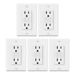 15 Amp GFCI Outlet, Non-Tamper Resistant Decor Receptacle With LED Indicator, Ground Fault Circuit Interrupter, Wallplate Included, ETL Listed, White