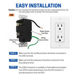 15 Amp GFCI Outlet, Non-Tamper Resistant Decor Receptacle With LED Indicator, Ground Fault Circuit Interrupter, Wallplate Included, ETL Listed, White