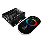 RGB LED Controller with RF Touch Remote - DC12V-24V, 3 Channel Dimmer, 432W Max Output - 10 Lighting Modes, Sync Function, Short Circuit Protection - for LED Strip Lights, Common Anode